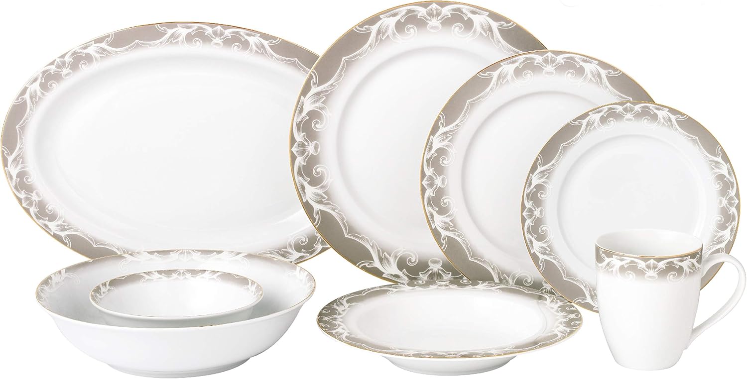 Lorren Home Trends Cashmere Dinnerware Set, Mixed