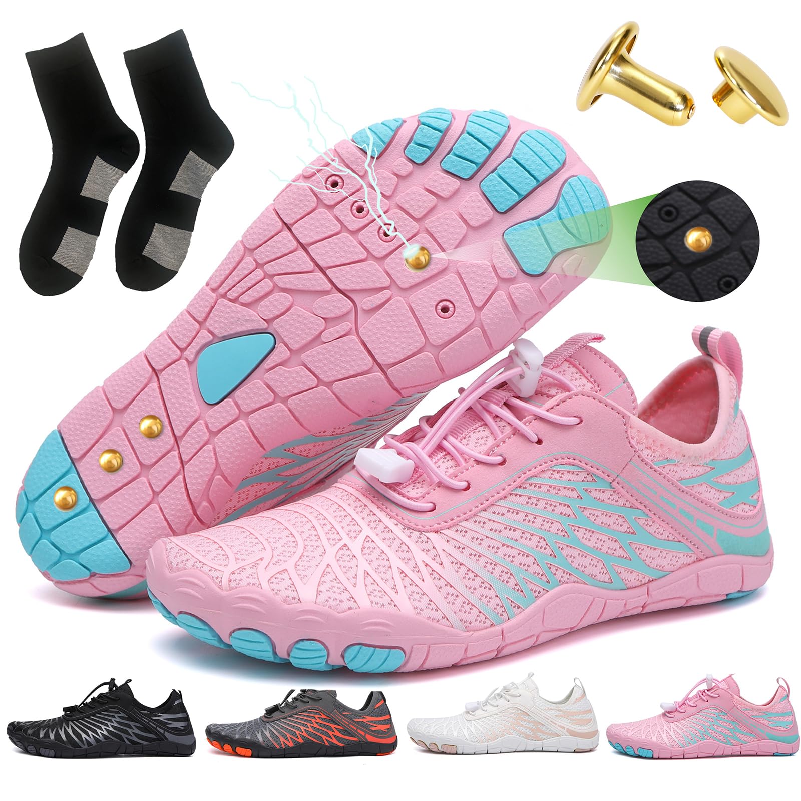 Grounding Shoes with Copper Barefoot Shoes Women Men, Outdoor Waterproof Hike Healthy Non-Slip Flexible