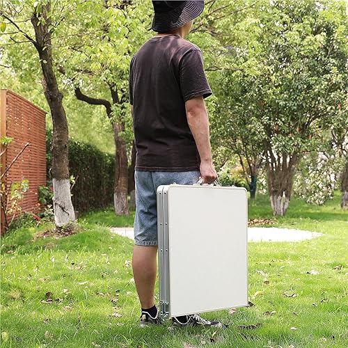 Miniatura 2 de Mesa plegable de aleación de aluminio ajustable en altura  Escritorio portátil para RV, jardín, camping, picnic y mochilero, muebles de exterior