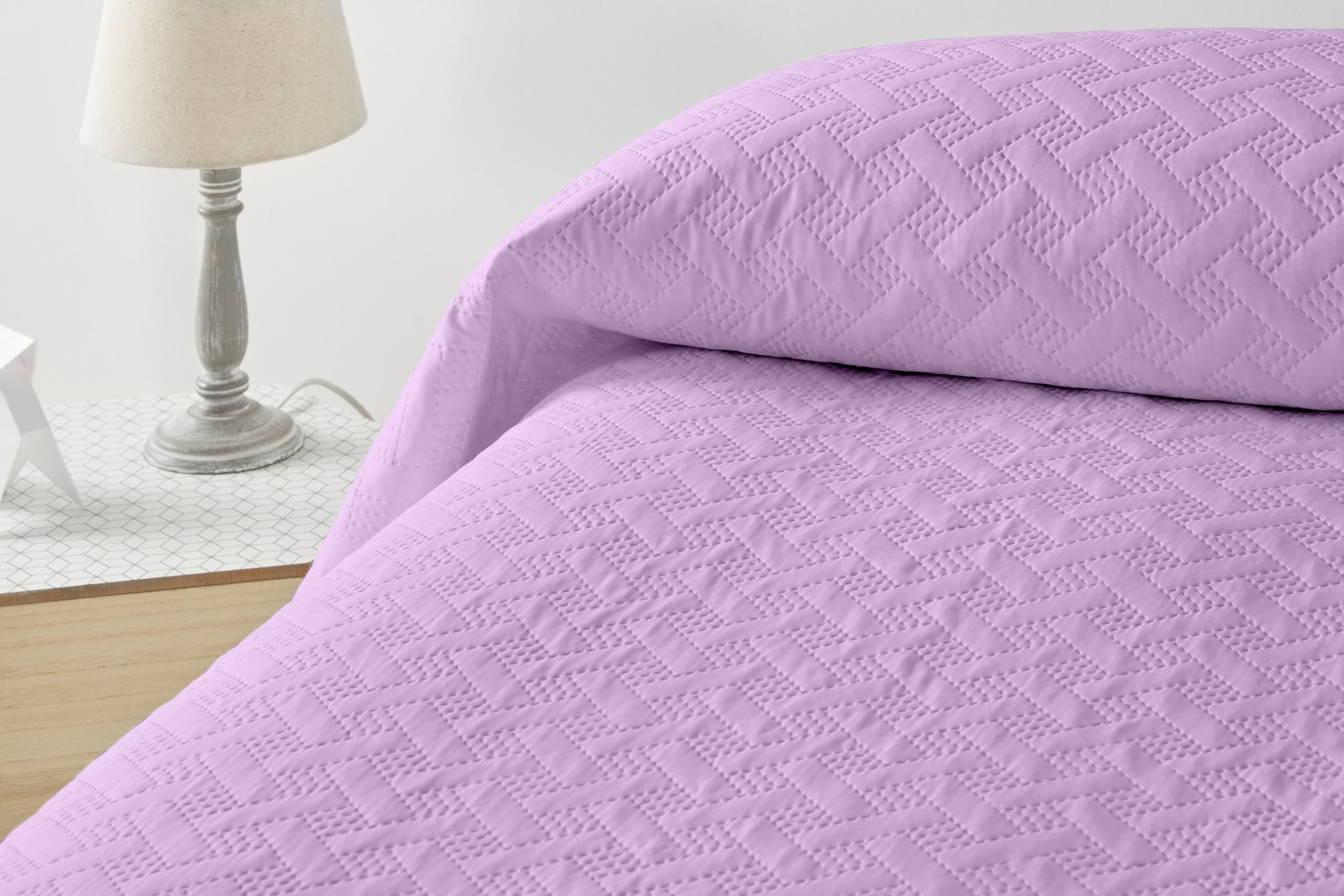Degrees home - Liso - Colcha Cama 150 - Colcha bouti Cama - Primavera, Verano - 250x260 - Lila