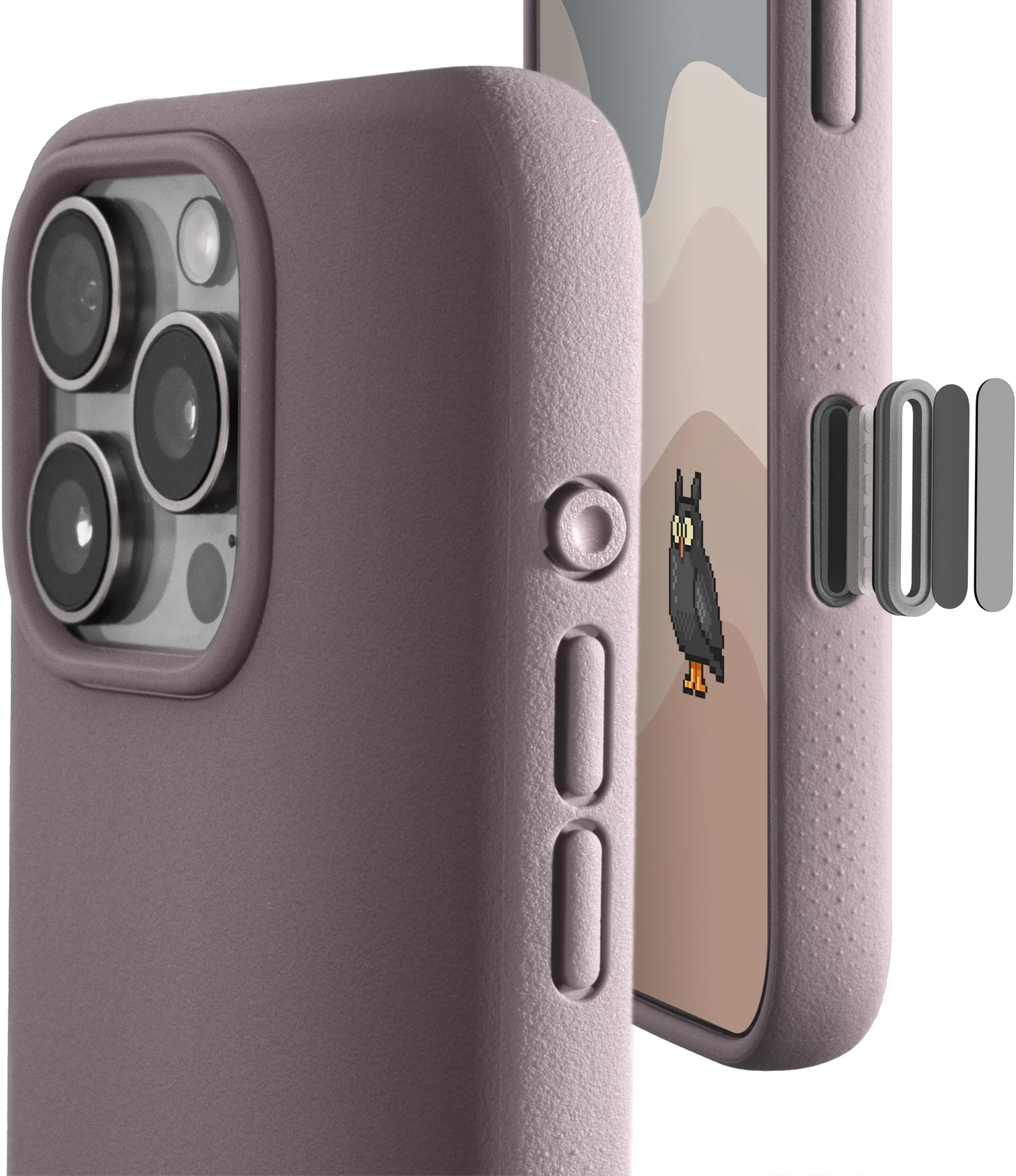 for iPhone 16 Pro Magnetic Case, [Covered Camera Control Button], Compatible with MagSafe, TPU, Minimalist, Slim/Thin, Grippy - Dune Series (Dusty Lilac, iPhone 16 Pro)