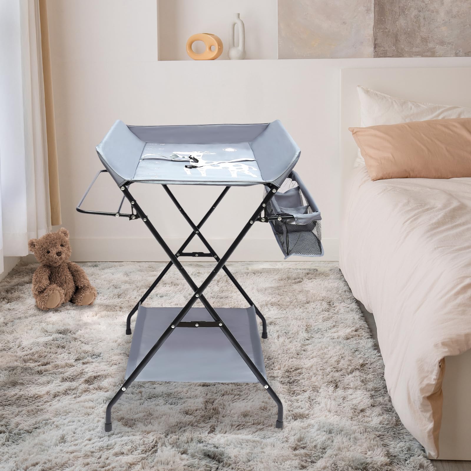 Fasciatoio pieghevole portatile da 15 kg per bambini, fasciatoio pieghevole, pannolini o vestiti per bambini, fasciatoio (senza ruote)