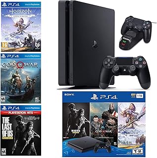 NexiGo 2020 Playstation 4 PS4 Console Holiday Bundle 1TB HDD + Included 3X Games (The Last of Us, God of War, Horizon Zero...