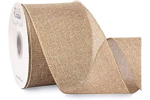 Ribbli Natural Burlap Wired Ribbon, 4 Wired Ribbon