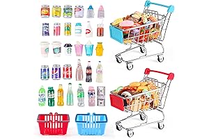 134Pcs Mini Shopping Cart Barbie Dollhouse Accessories