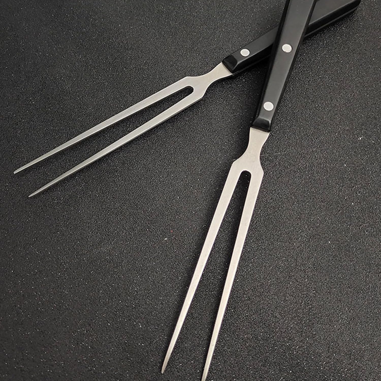 1 Forchetta Da Grill Manico Lungo E 1 Spazzolino Per Olio, Posate Da Grill, Forchetta Da Cibo In Acciaio Inox, Forchetta Da Cucina, Forchetta Da Grill Multiuso