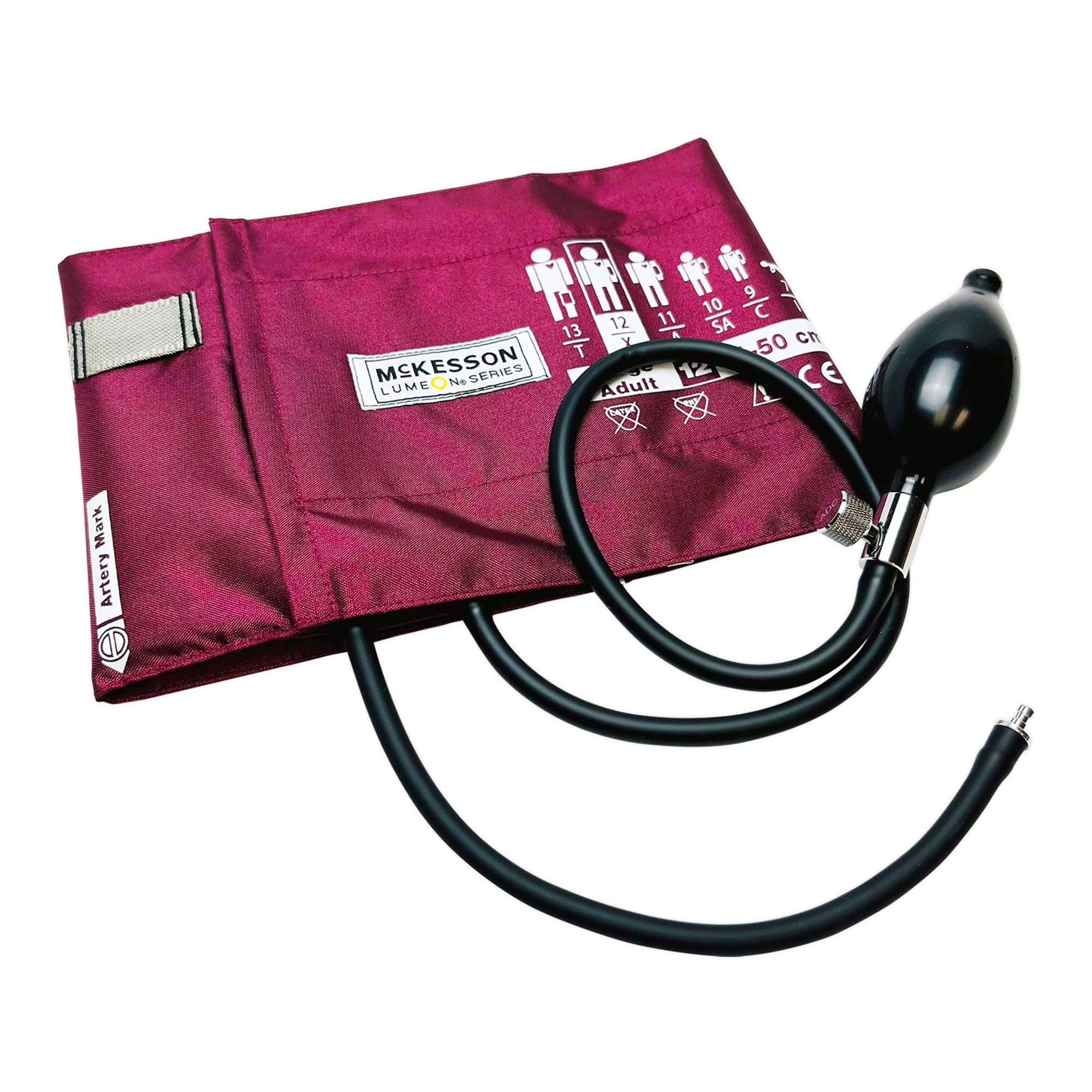 McKesson LUMEON Replacement Blood Pressure Cuff with Bulb and Valve, 15 ct