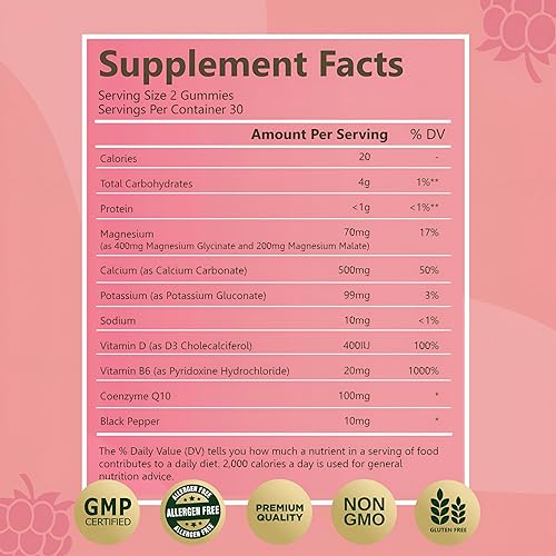 Miniatura 5 de Gomitas de glicinato de magnesio - Gomitas de glicinato de magnesio para adultos - Natural para hombres y mujeres - 60 unidades - Apoya la