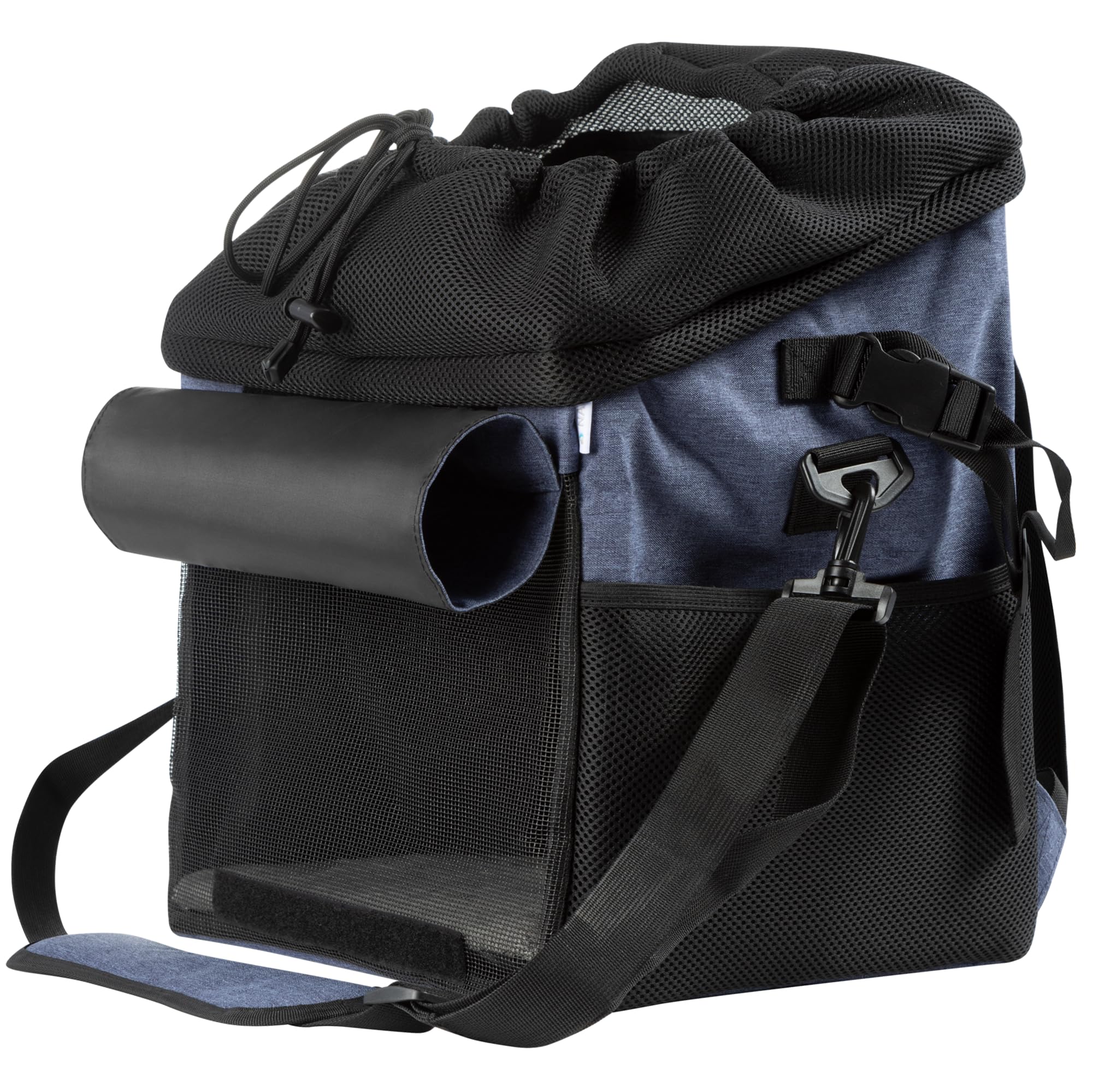 Navaris Bolsa de Perro para Bicicleta - Transportín Multiuso para Mascotas Gatos Perros - Cesta con Asas para Bici Transporte Viaje - Mochila Azul