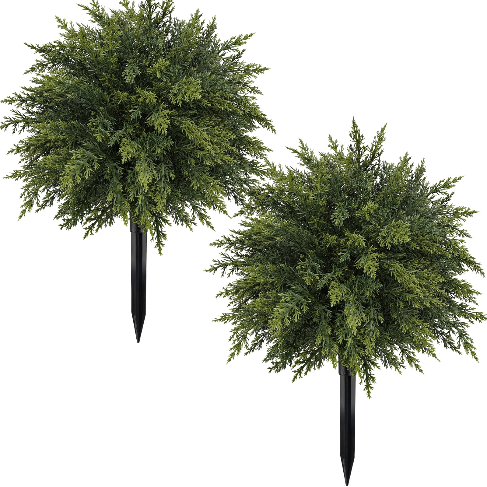MACTING Artificial Cedar Topiary Trees 2 Pack