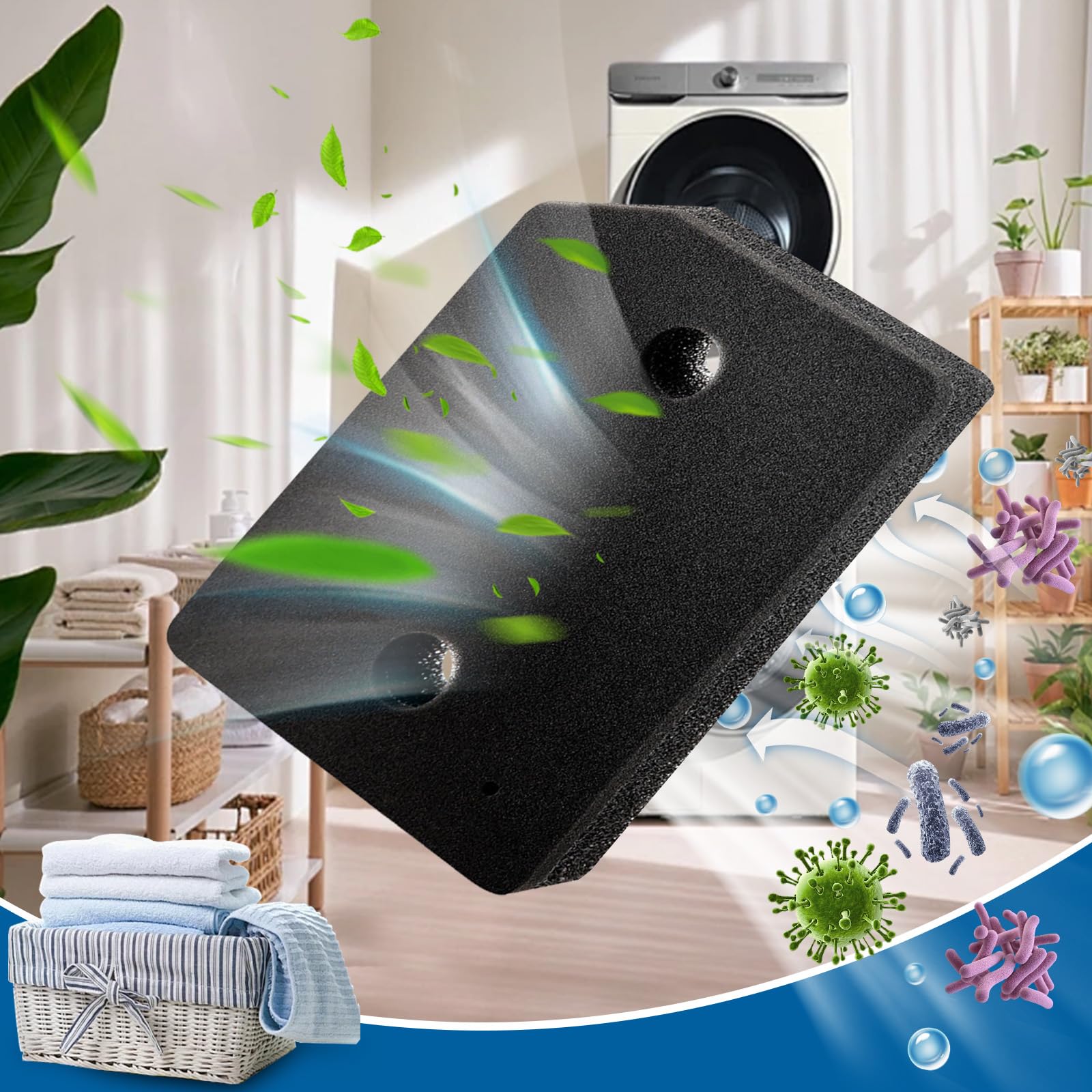 Inwee 2 Filters voor Miele T1-series Droger 9164761, Vervangfilter voor Wasdroger Sponsfilter 210 x 158 x 32 mm, Schuimrubberen sponsfilters voor Warmtepompdroger en Condensdroger