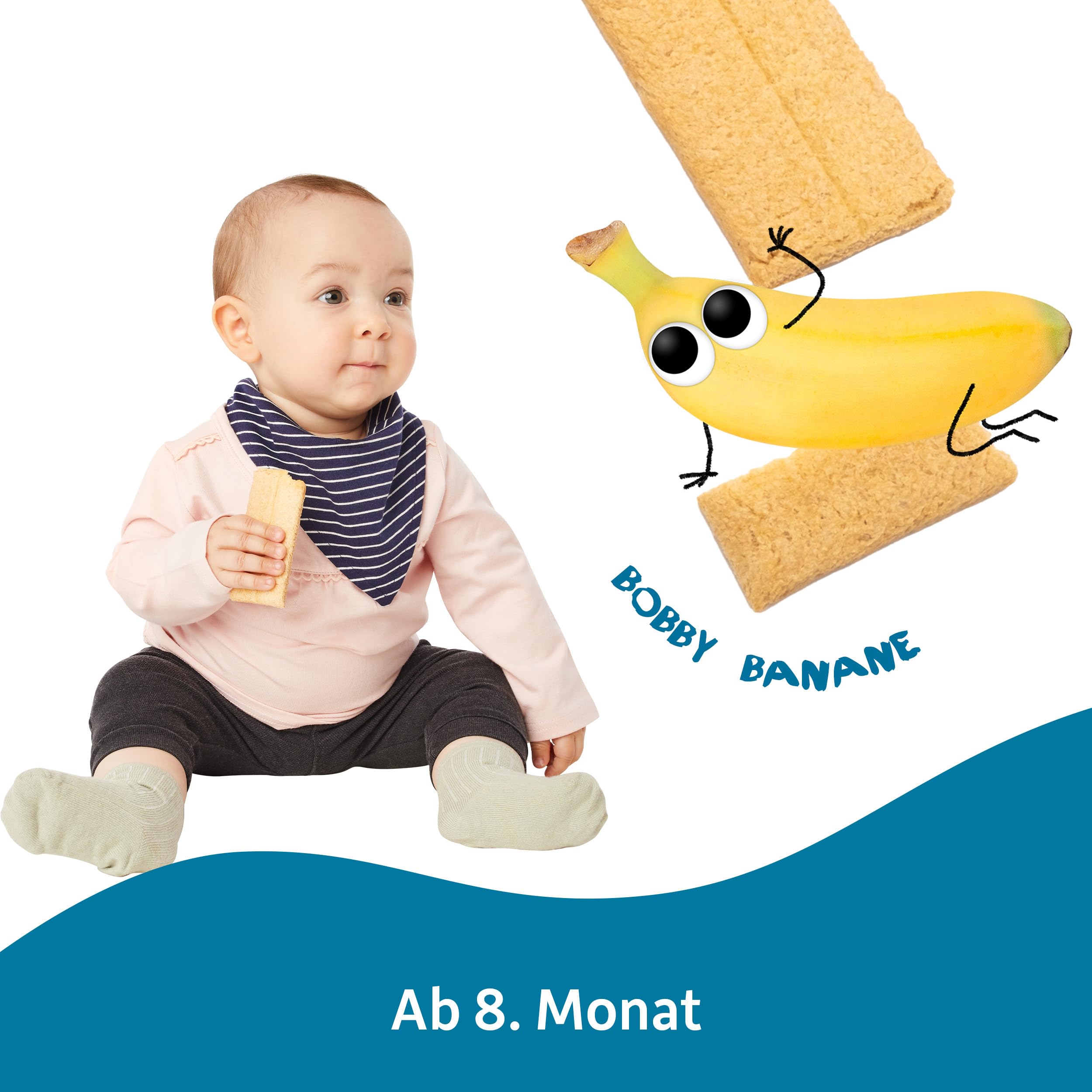 FRECHE FREUNDE Bio-Getreideschnitten mit Bio-Bananenpulver und Bio-Kürbispulver, Knusper-schnitte Banane und Kürbis, ohne Zuckerzusatz, 6er Pack (6x84g)