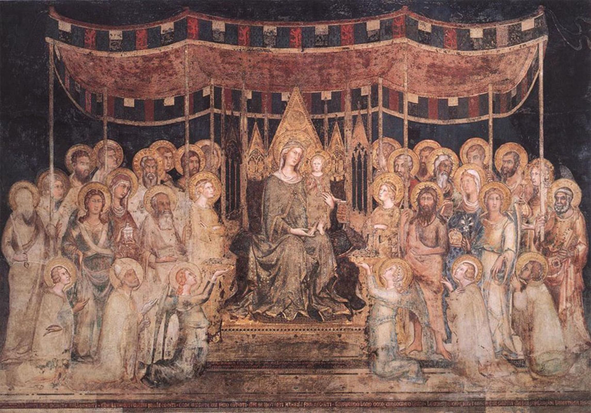 POSTERIIk Famous Modern Artwork Art Mural Maestà by Simone Martini Oil Paintings Pictures for Home Decor 60x90cm