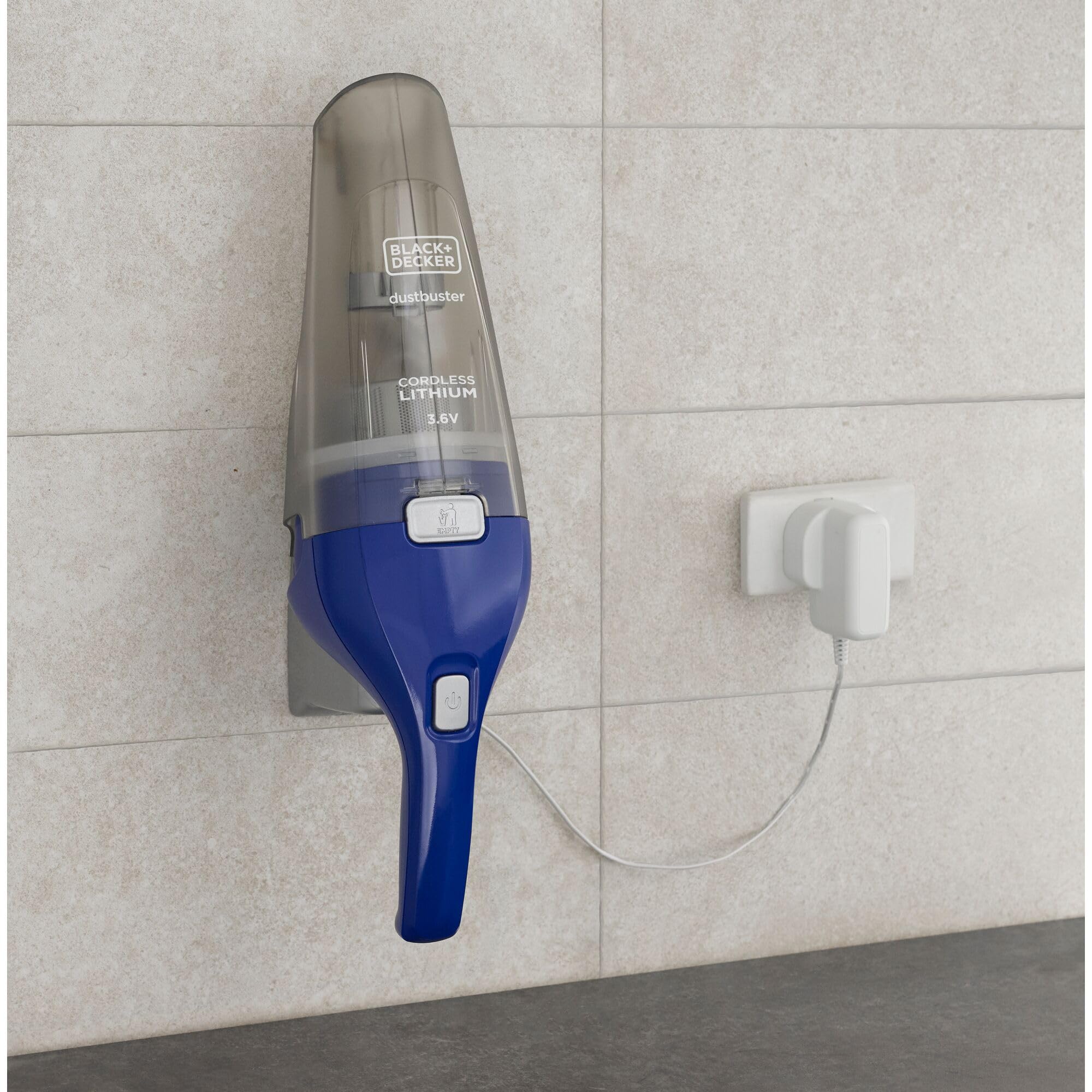 BLACK+DECKER Akumulatorowy odkurzacz ręczny Dustbuster NVC115WA (litowy 3,6 V, odkurzacz ręczny bezworkowy + bezprzewodowy, szeroki otwór ssący, zdejmowany pojemnik na kurz, w zestawie ssawka