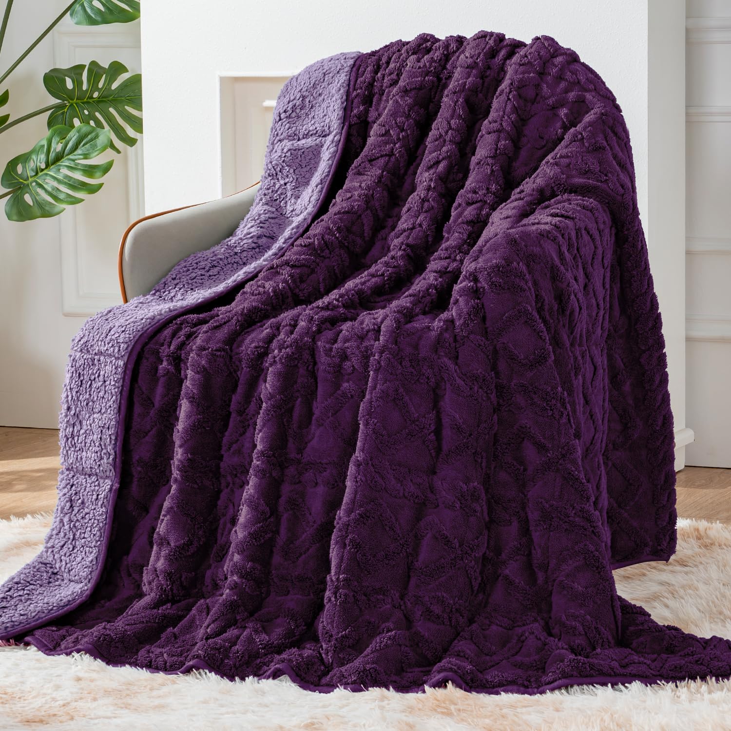 Sherpa Fleece Weighted Blanket for Adults, Dual Sided Soft, 48"x72" 15lbs