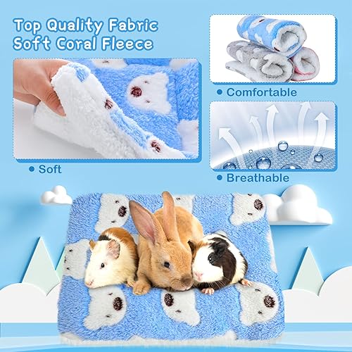 Miniatura 28 de Jetec 3 piezas de conejillo de indias suaves alfombrillas cálidas de conejillo de indias, almohadillas de invierno para animales pequeños