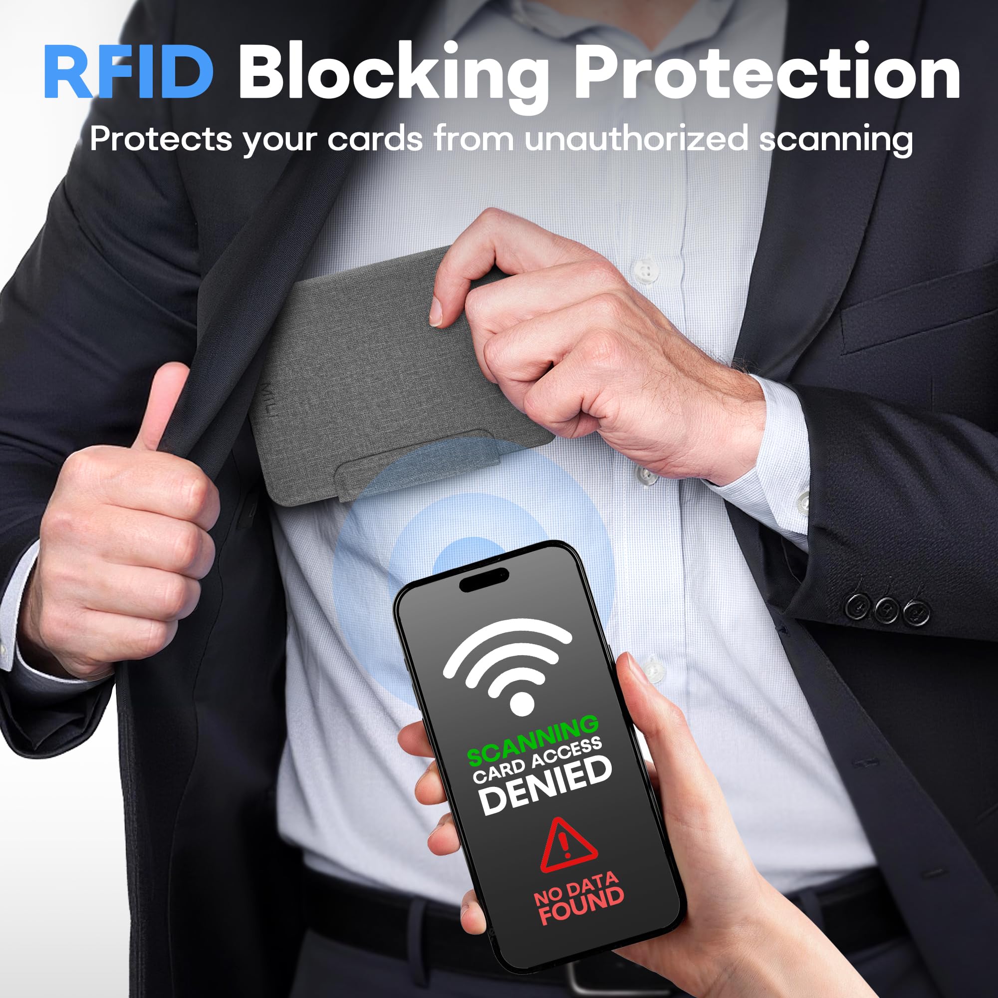 MiLi Custodia per passaporto con Apple Dov’è & Google Funzioni Trova, Tracker intelligente con tracciamento posizione, protezione RFID e ricarica wireless, accessorio da viaggio – Nero