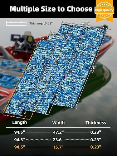 Miniatura 6 de FOCEAN Suelo de lancha de espuma EVA para lancha, suelo marino de camuflaje autoadhesivo con patrón de diamand para barcos, yate, kayak, caravana,