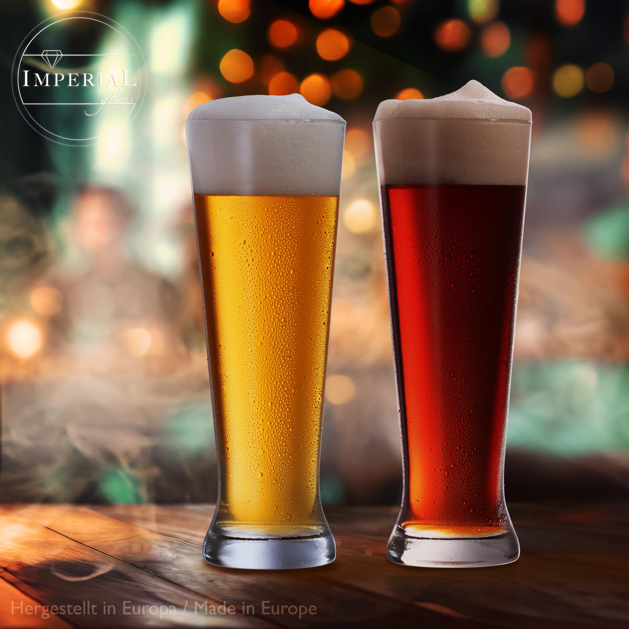 Hohe Weizengläser aus Crystalline Glas Set 6 Stück 500ml (max. 680ml) Spülmaschinenfest Biergläser Pilsner