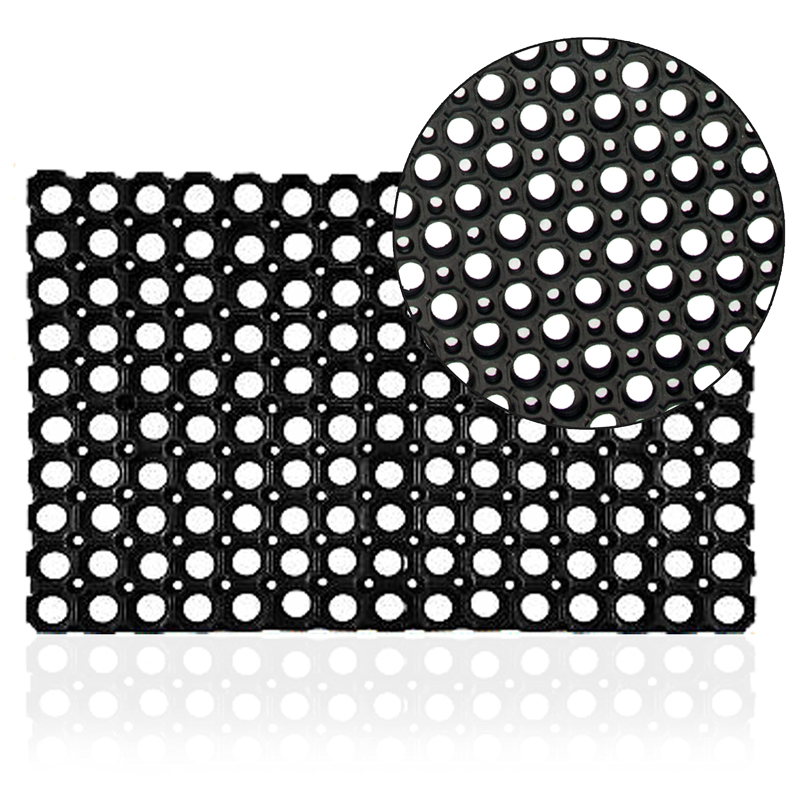 NAUSHA Rubber Hollow Mat Outdoor Entrance Thick Children Playground Garden Safety Floor Matting Anti Fatigue None Slip Drainage Black Door Mat Heavy Weight Washable Large Ramp Mat โ image 1
