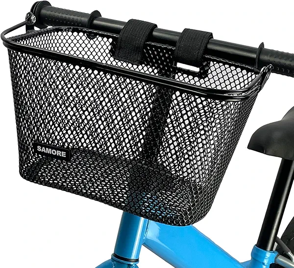 SAMORE Kids Bike Basket with Handle Bike Baskets for Children Cute Small Front Bicycle Handlebar Basket for Girls & Boys