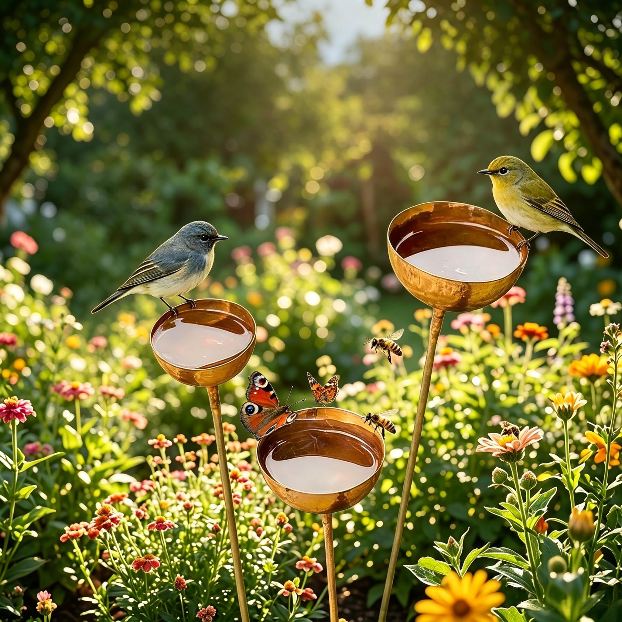 JACKANNA Rain Chain, Rust Decoration, Garden Decoration, Rust Insect Trough, Metal Rusty Garden Stake for Outdoor Use, Weatherproof, Patina Patina Look, Rusty Flower Bed Stake, Pot Plug (A)