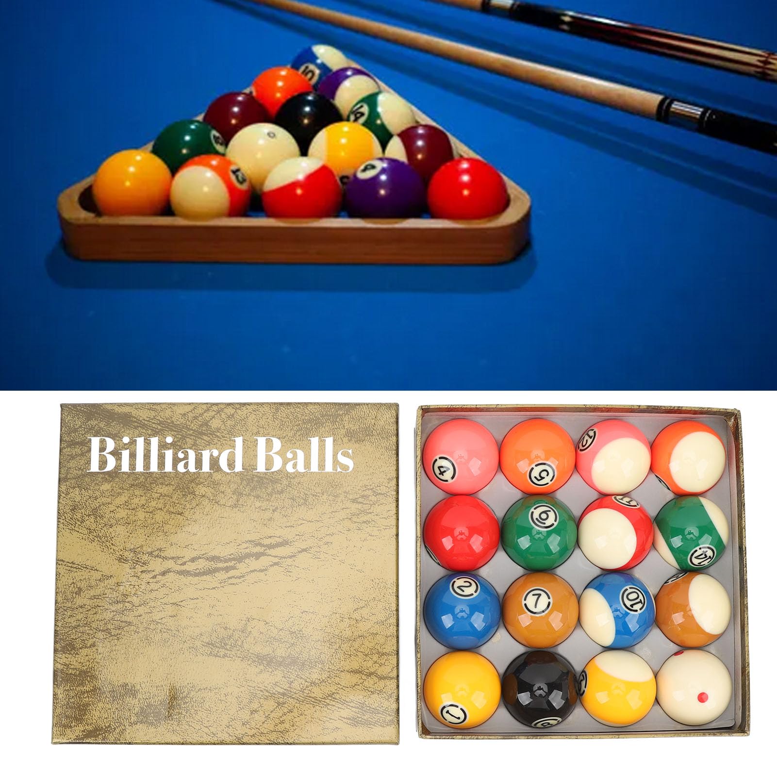 Palline da Biliardo, 16 Pezzi Palle da Biliardo in Resina 5,72cm / 2,25 Pollici Pool Billiards per Giochi di Feste in Casa