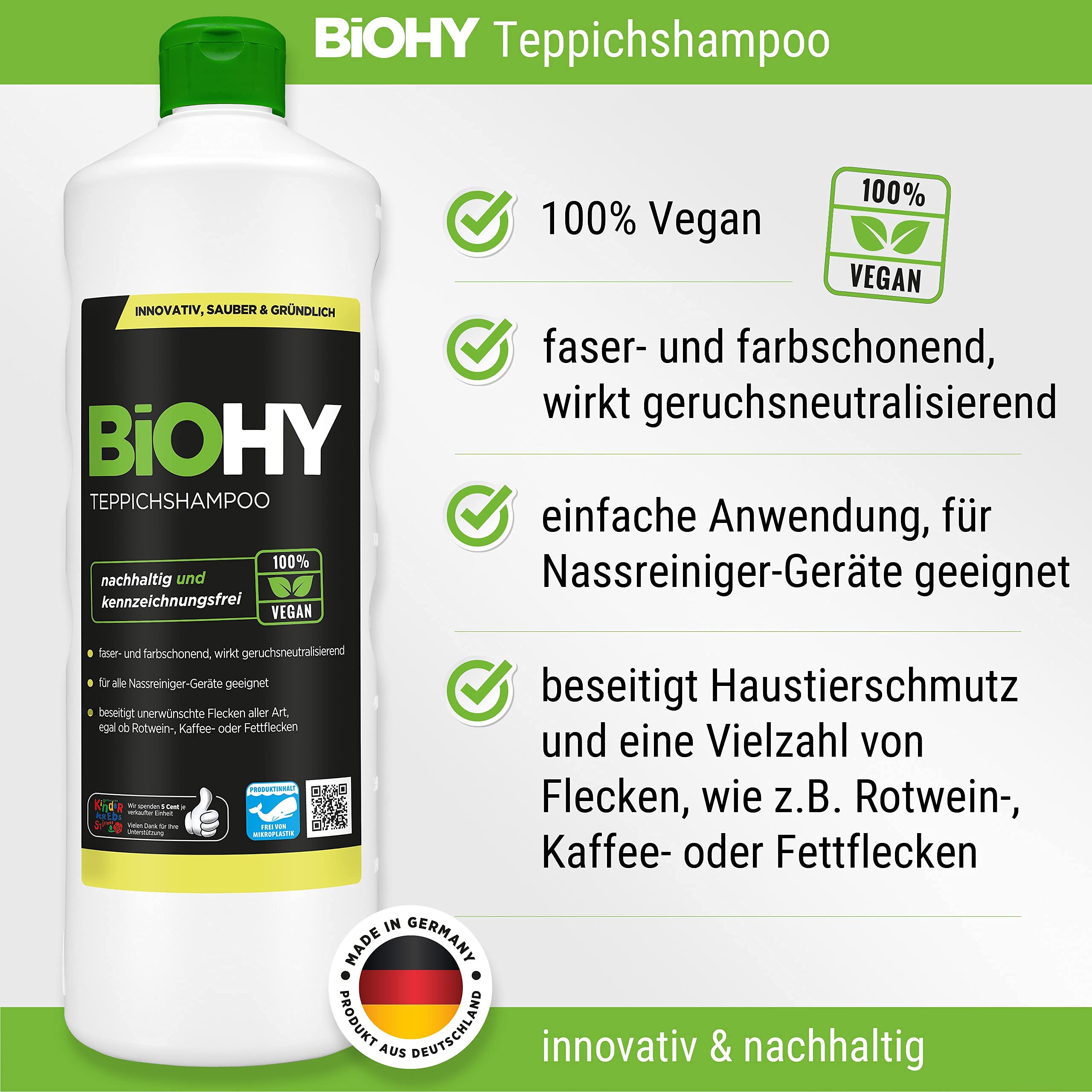 BiOHY Happy Pet Set | Limpiador para alfombras, tapicería, textiles y suelo | Elimina todos los olores y manchas como orina y comida de perros y gatos