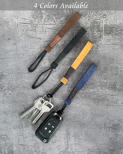 Miniatura 4 de Llavero de cuero del llavero del coche, sostenedor no metálico del acollador de la cuerda de la llave del coche, ningún rasguño del metal