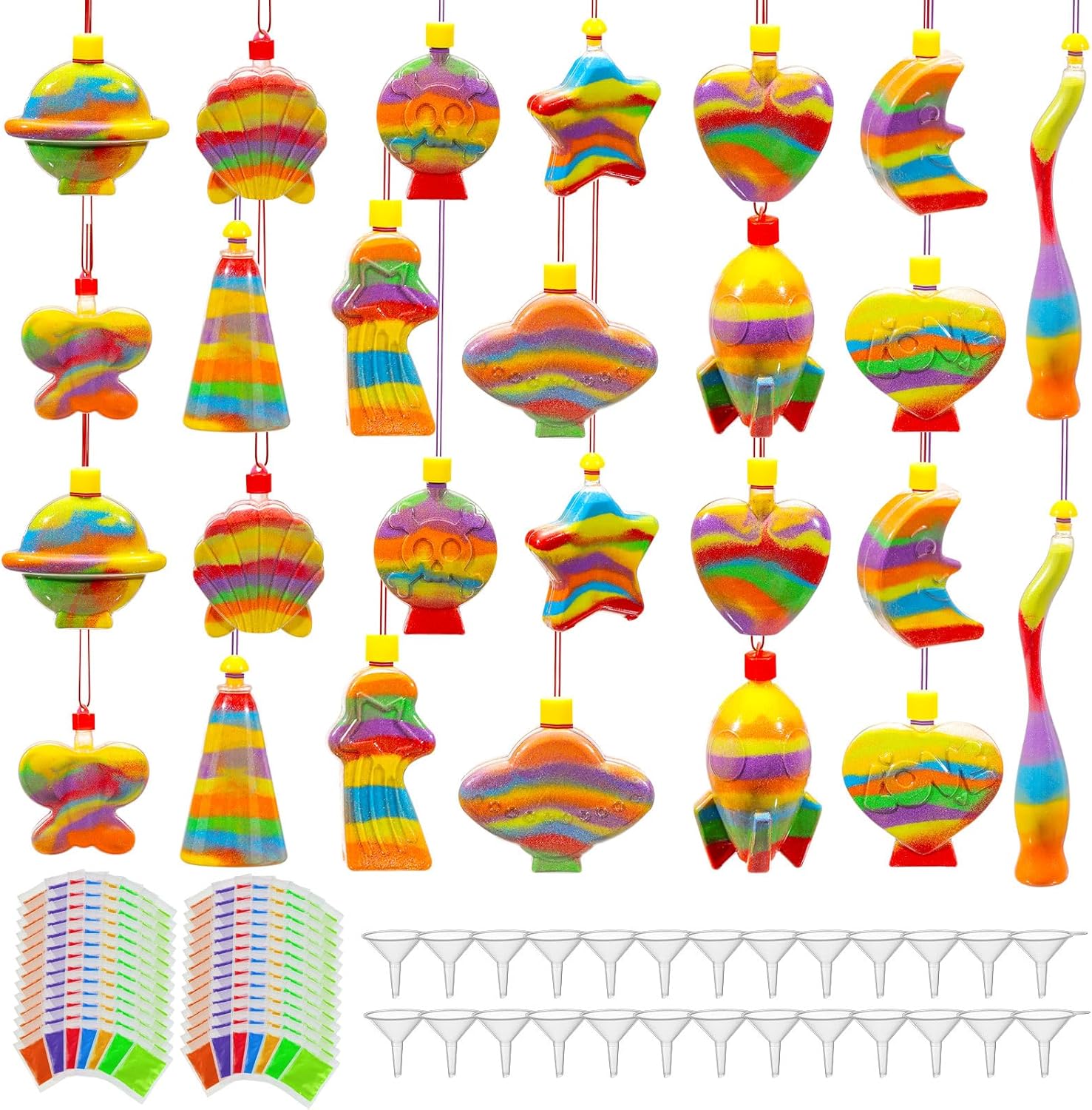 Lallisa Sand Art Kits Sand Art Bottle Necklaces for Kids