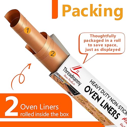 Vista 24 de Paquete de 2 forros de teflón antiadherentes grandes y gruesos, de 17 x 25 pulgadas, sin BPA ni PFOA, para la parte inferior de horno eléctrico