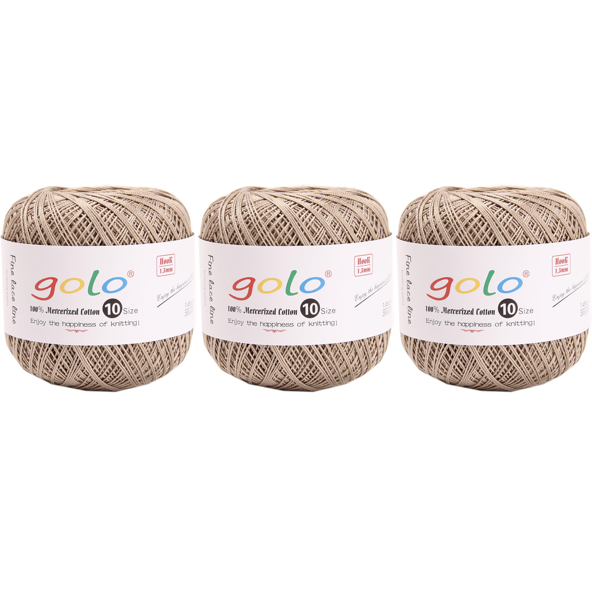 golo 3 Balls Crochet Thread Size 10 Crochet Yarn for Hand Knitting 278 — image 1