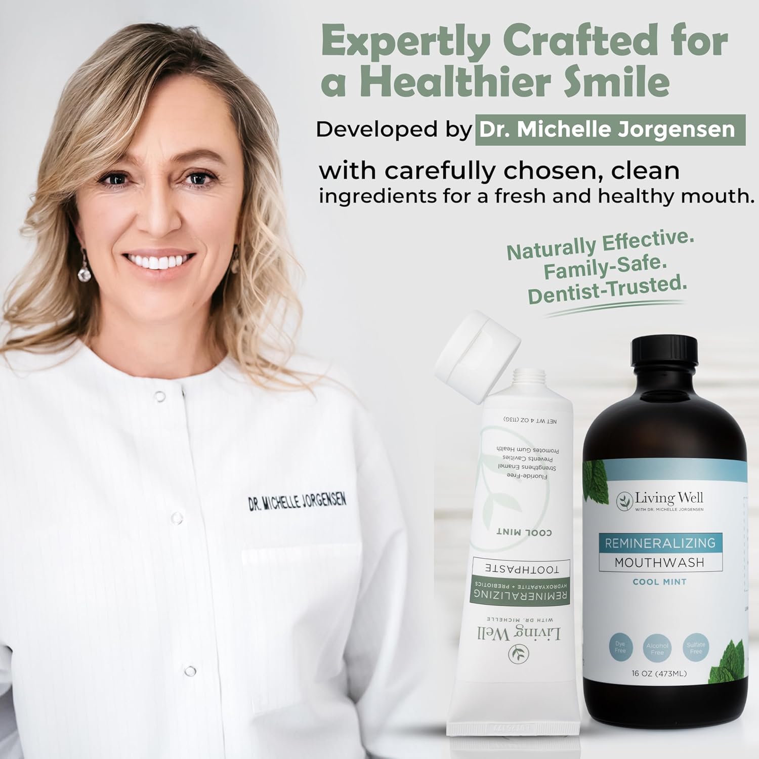 Remineralizing Oral Care Bundle – Mint Toothpaste + Alcohol-Free Mint Mouthwash | Hydroxyapatite & Colloidal Silver | Fluoride-Free, Dentist-Developed | Supports Enamel, Gum Health & Oral Microbiome - Image 7