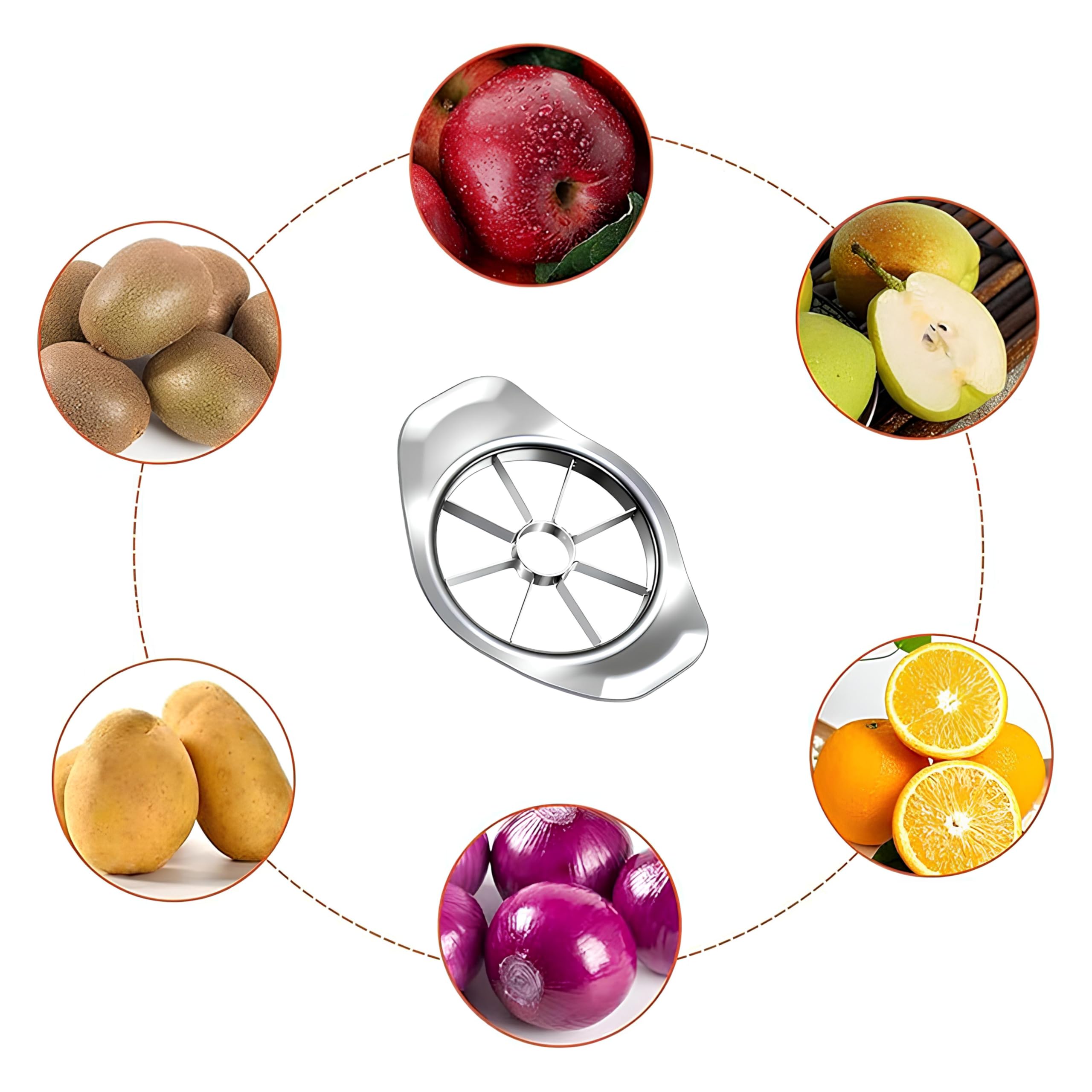 1pcs Coupe Pomme en Acier Inoxydable, Vide Pomme, Coupe Poire, éplucheur de Pomme, Coupe Pomme à 8 Lames,Adapté aux Pommes et aux Poires