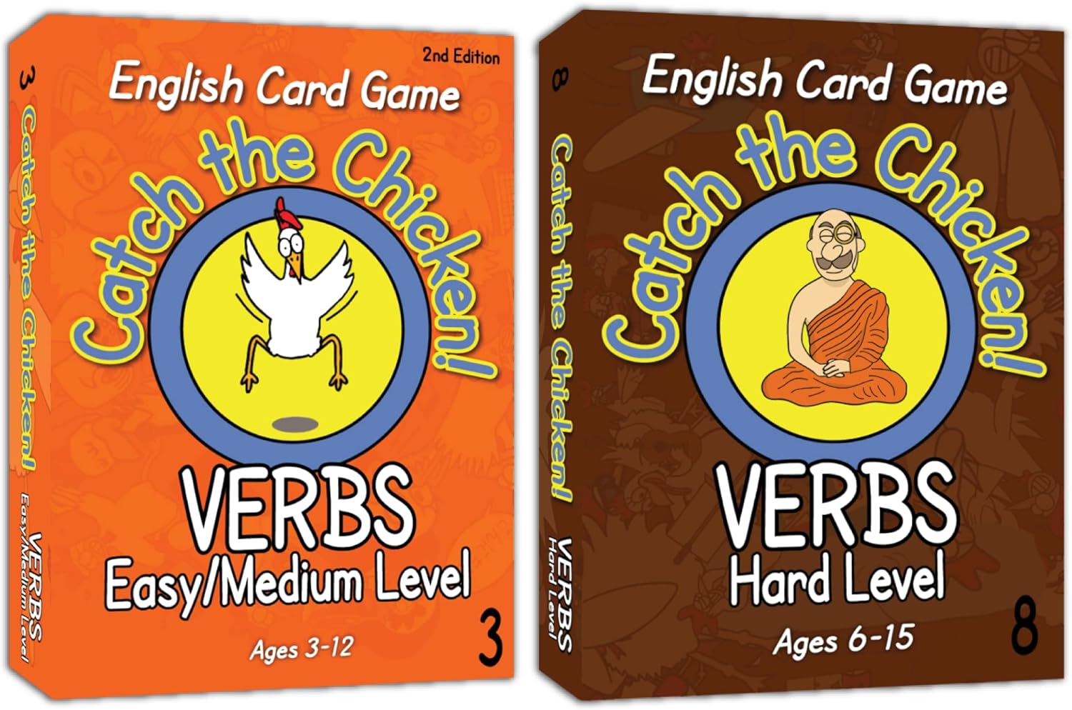 Amazon 英語カードゲーム English Verb Cards For Kids Children 2 Pack Verb Set