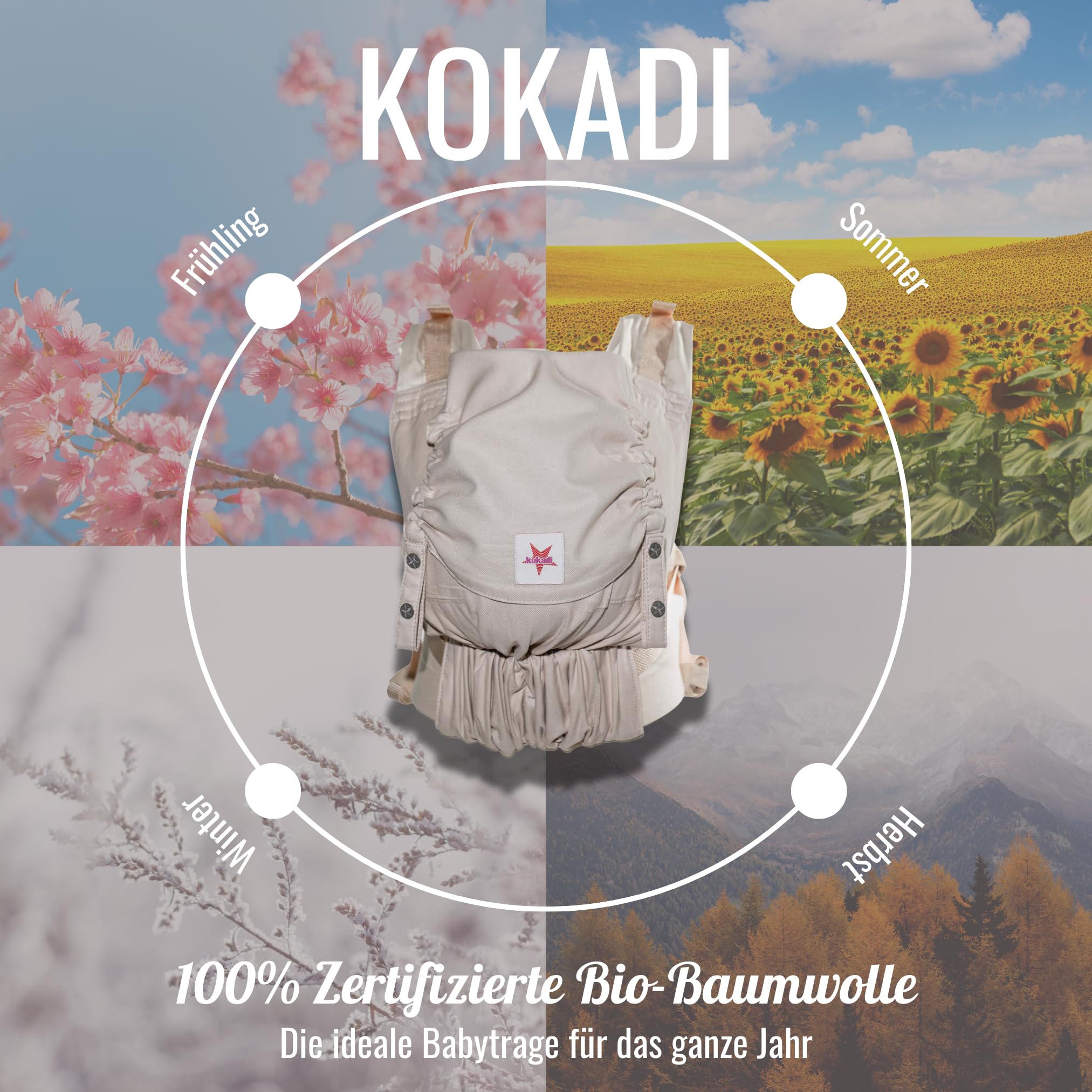 KOKADI Portabebés Flip Heart2Heart Rosé desde el nacimiento ✓ Ergonómico ✓ Crecimiento ✓ Parte delantera y trasera ✓ Verano e invierno ✓ Certificado ✓ Tela de transporte ✓ Bolsa gratis (tamaño bebé)