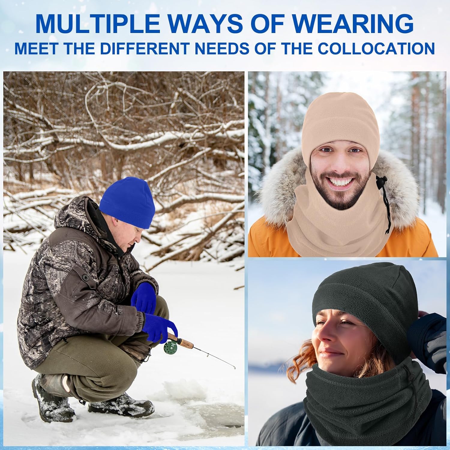 Liitrsh 148 Pcs Bulk Winter Fleece Hats Gloves Scarf Sock Sets for Men Women, Beanies for Homeless Donation Charity Bundle - Image 5