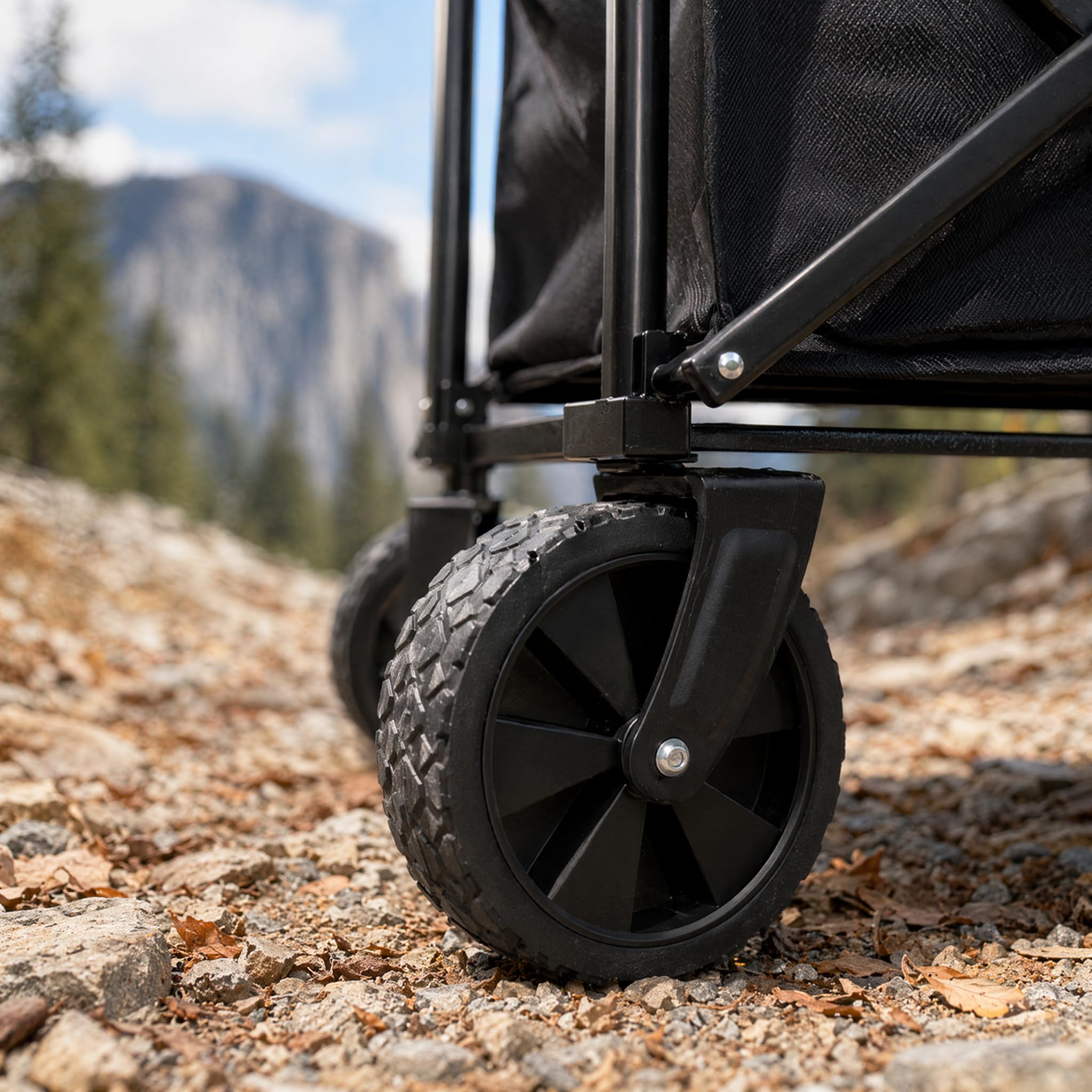 Carrello pieghevole resistente multiuso per esterni, portata 75 kg, carrello pieghevole con ruote per tutti i terreni e maniglia regolabile, per spiaggia, giardino, campeggio, shopping, veloce
