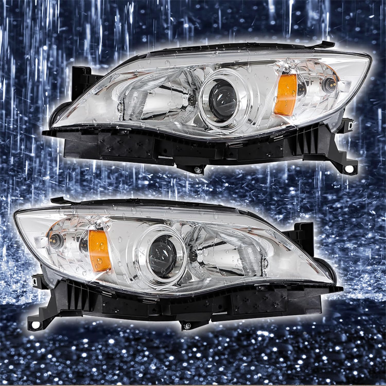 1 Pair Headlight Assembly Left and Right Side Replacement for 2008-2011 Impreza Bulkless Headlamp 84001FG070 84001FG060