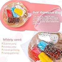 Vista 5 de Patelai Juego de 300 palitos de hielo y bolsas de plástico, bolsas de plástico autoadhesivas transparentes y palitos de paletas de hielo