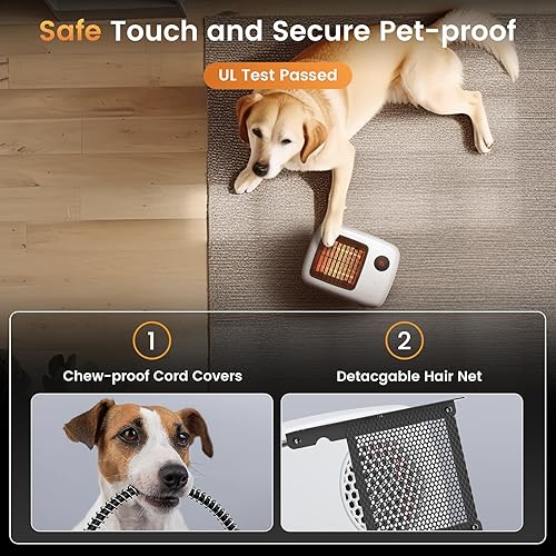 Miniatura 5 de Calentador de casa para perros con termostato, calentadores eléctricos portátiles de gallinero, cable antimasticación de 6 pies, calentamiento