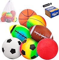 PlayZap 7-Piece Soft Toddler Ball Set: 5" Basketball, Soccer, Football & Playground Balls - Safe, Non-Slip for Kids 1-3 Indoor/Outdoor Play