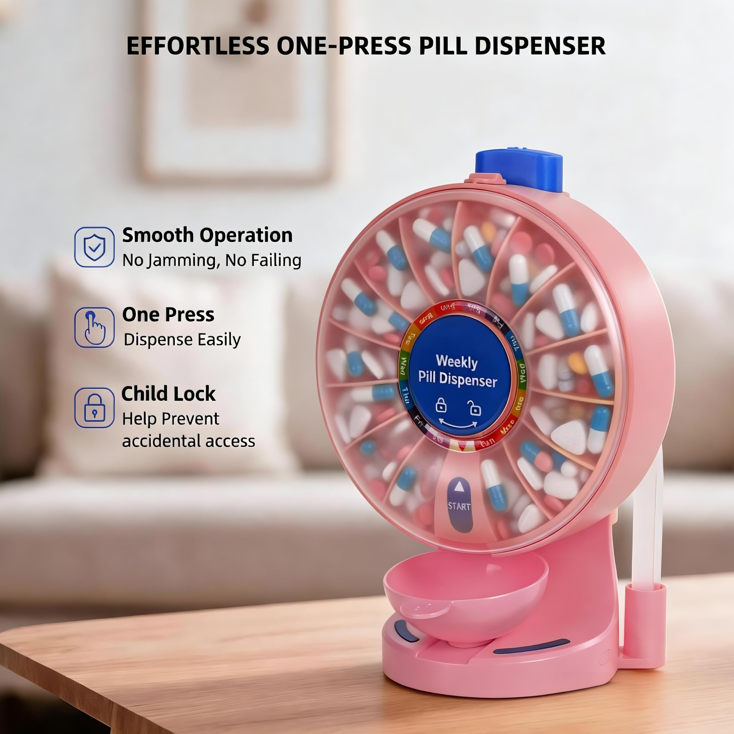 EziMedPil EMPPDMC01PB Pilulier rose avec grand comparaison pour les femmes à prendre quotidiennement de vitamines