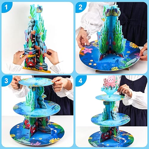 Miniatura 10 de Decoraciones de fiesta mexicana de 3 niveles para fiesta de cumpleaños mexicana, soporte para cupcakes, cactus, fiesta, cupcakes, decoración para