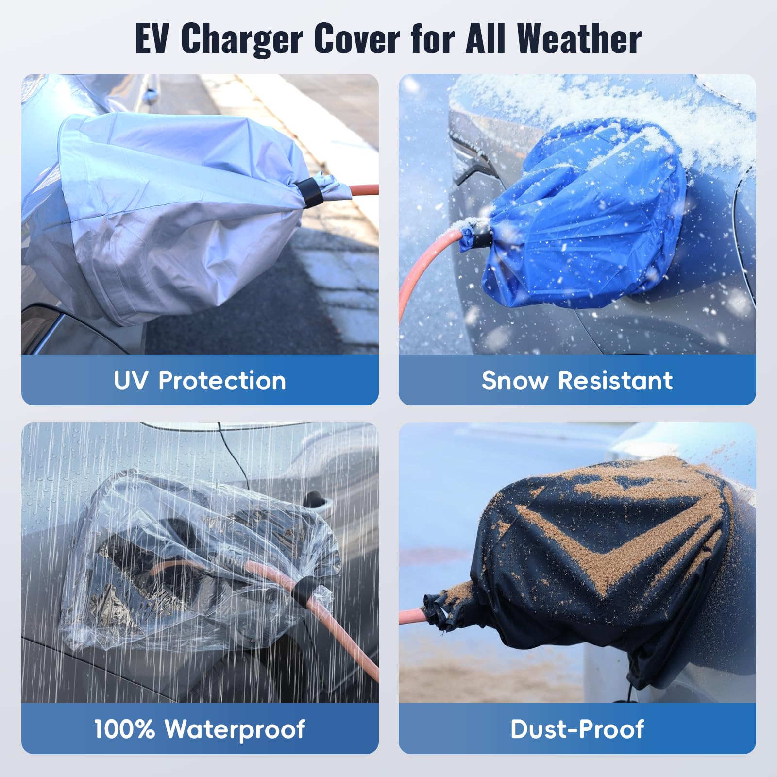 YIWOZI Strong Magnetic EV Charger Cover -All-Weather Outdoor EV Charging Port Cover- Heavy-Duty Waterproof/Dustproof Protector that Seals Out Rain & Snow for Tesla, Ford, Rivian (Steel Body EVs) — view 3