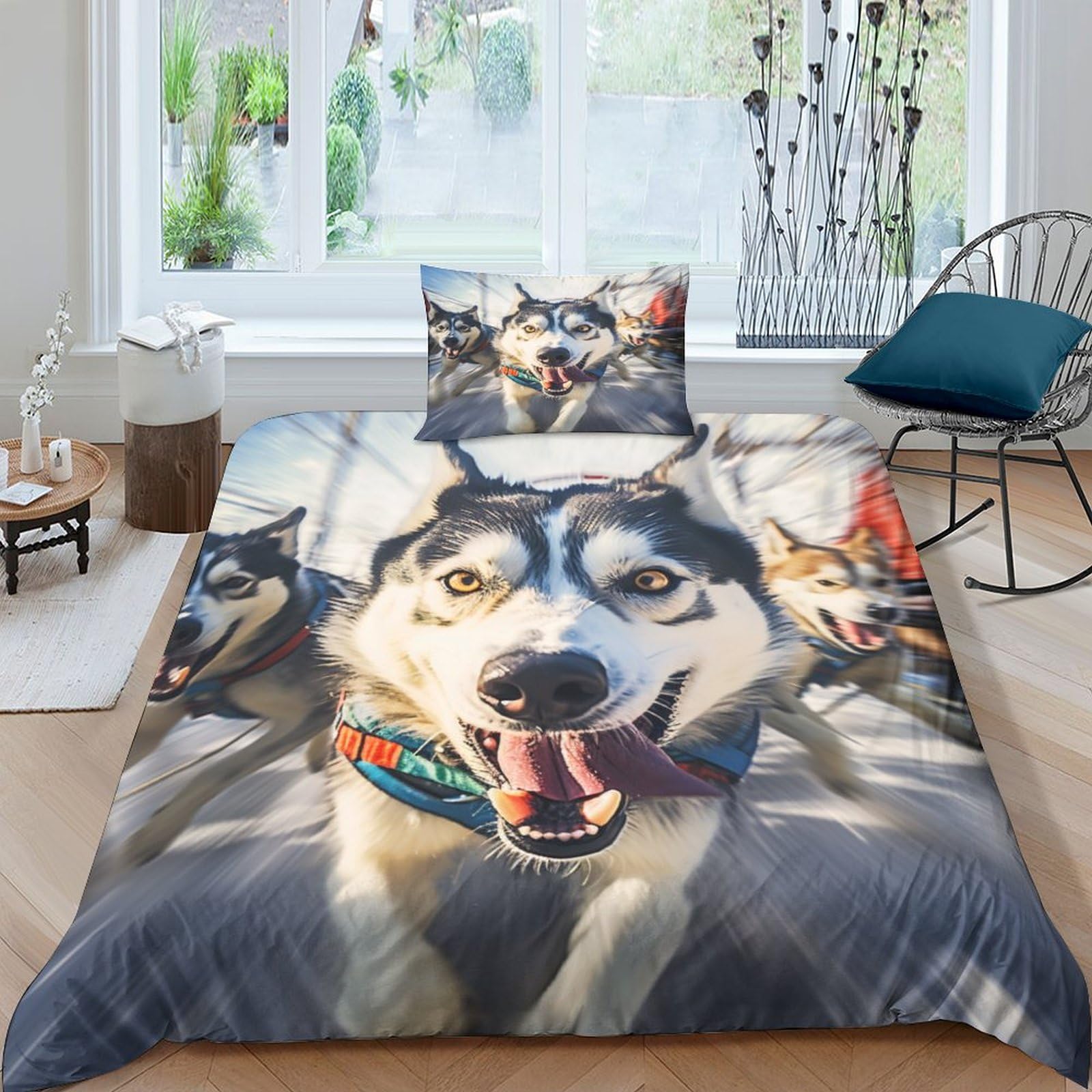 Housse de couette Alaska 135x200 cm avec 2 taies d'oreiller zippées