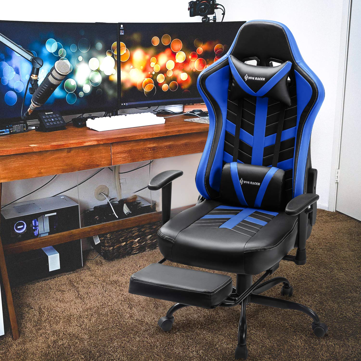 Buy VON RACER Gaming Chair with Footrest Racing Computer Desk Office