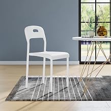 Stackable Dining Chair with Sturdy Metal Legs, Modern Dining Chair with Waterproof & Mark-Resistant Plastic Seat, Chair for Kitchen, Indoor & Outdoor Use