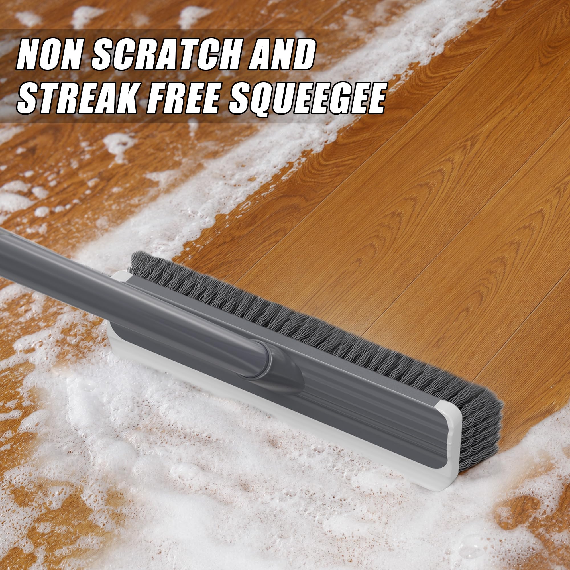 2 in 1 Floor Scrub Brush: Deck Brush with Squeegee - Image 4