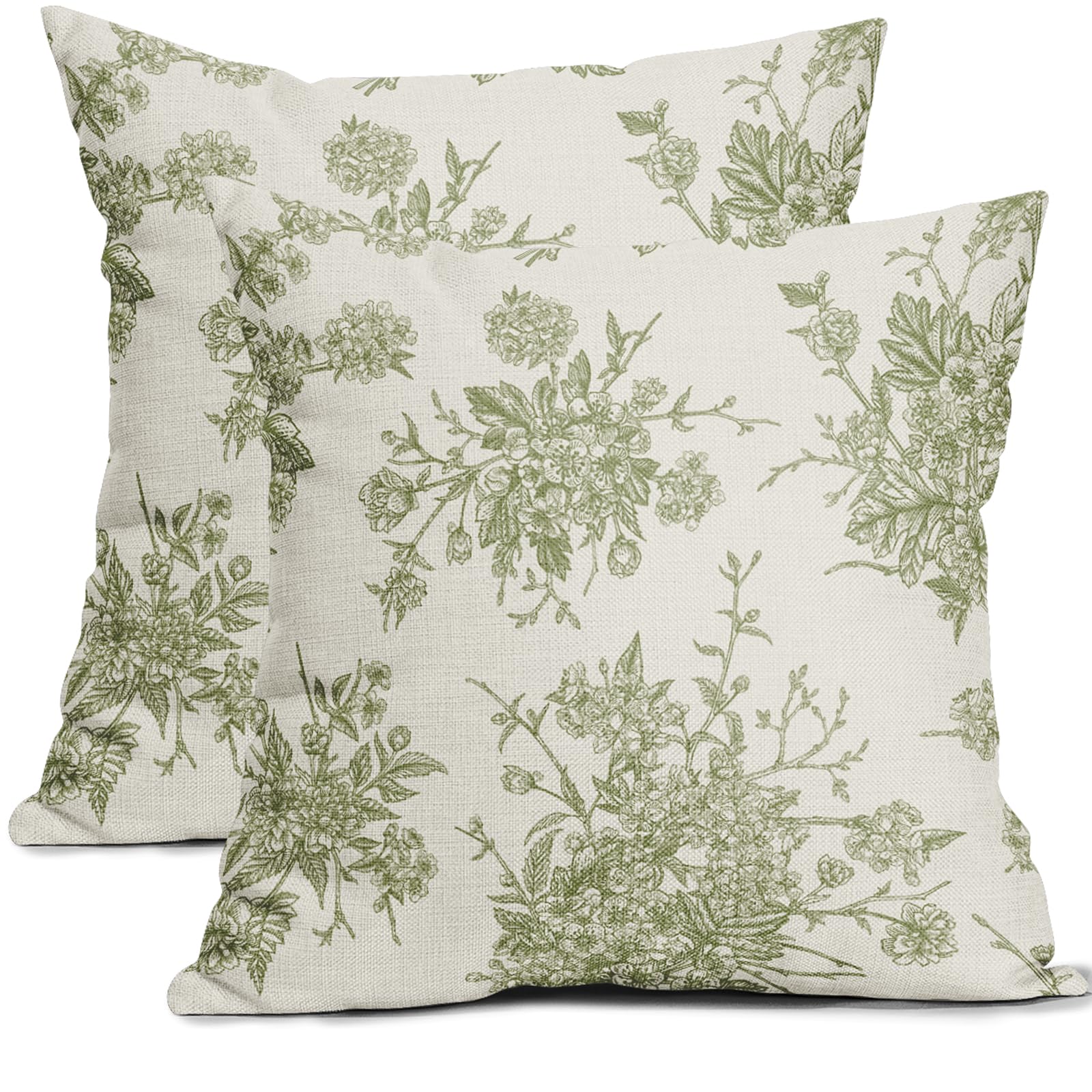 Green Floral Throw Pillownull